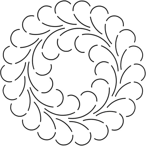 Quilting Creations Double Feather Quilt Stencil, 5-1/2 x 5-1/2''