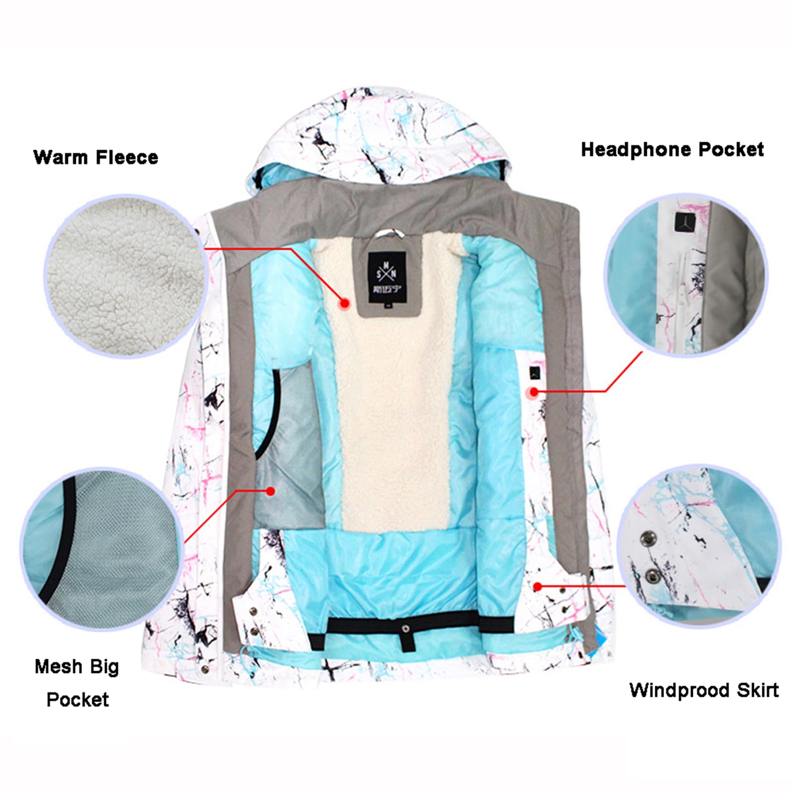ALSOGO Damen Skianzug Schneeanzug Winddicht Wasserdicht Skifahren Snowboardjacke Trägerhose Set Zum Skifahren Snowboarden Klettern