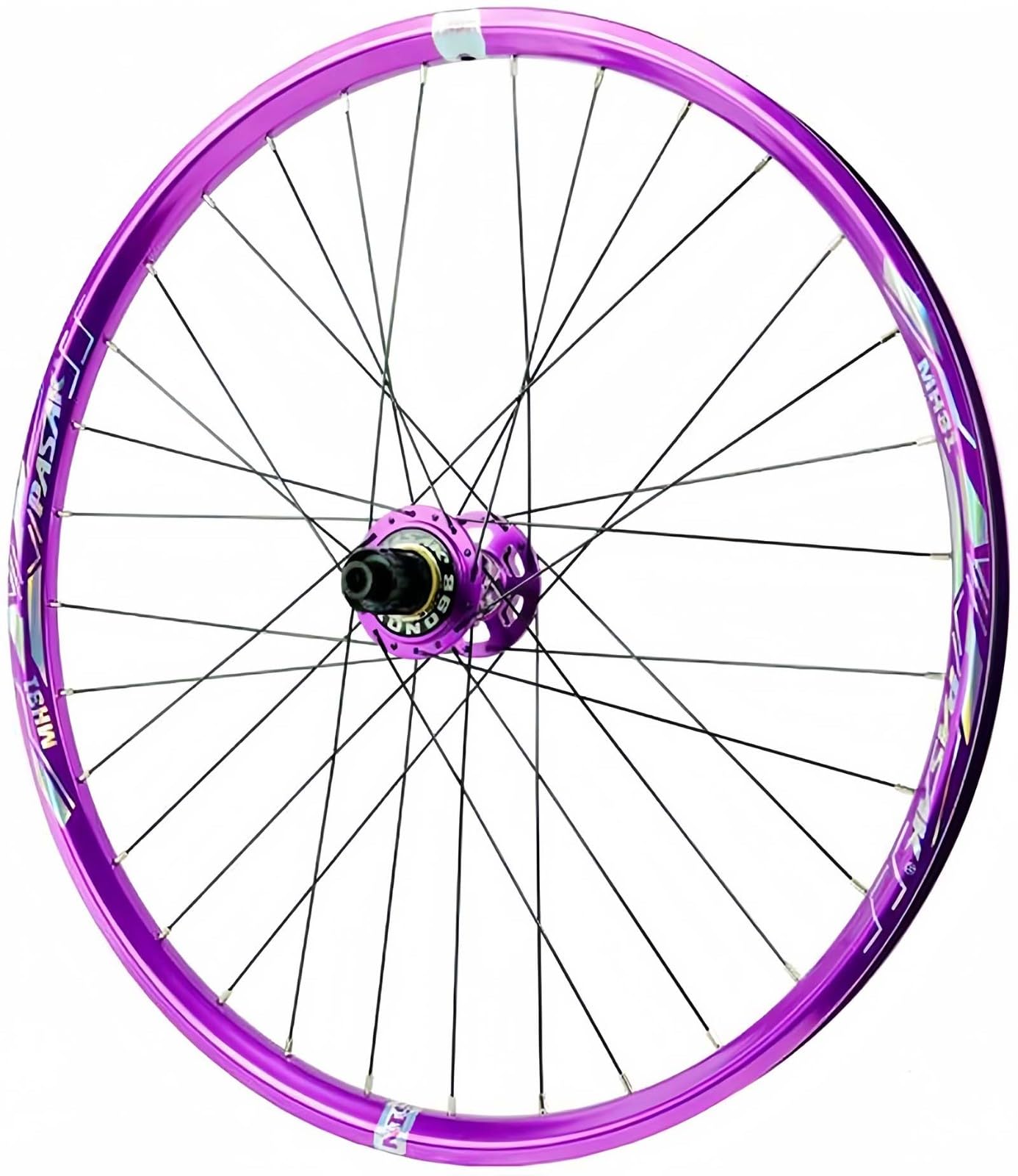 26/27.5/29 Inch Thru Axle MTB Rear Wheel,9 Claws 6 Tooth Disc Brake,32H Aluminum Alloy Double Wall Rims 7/8/9/10/11/12 Speed Wheelset Purple,27.5in