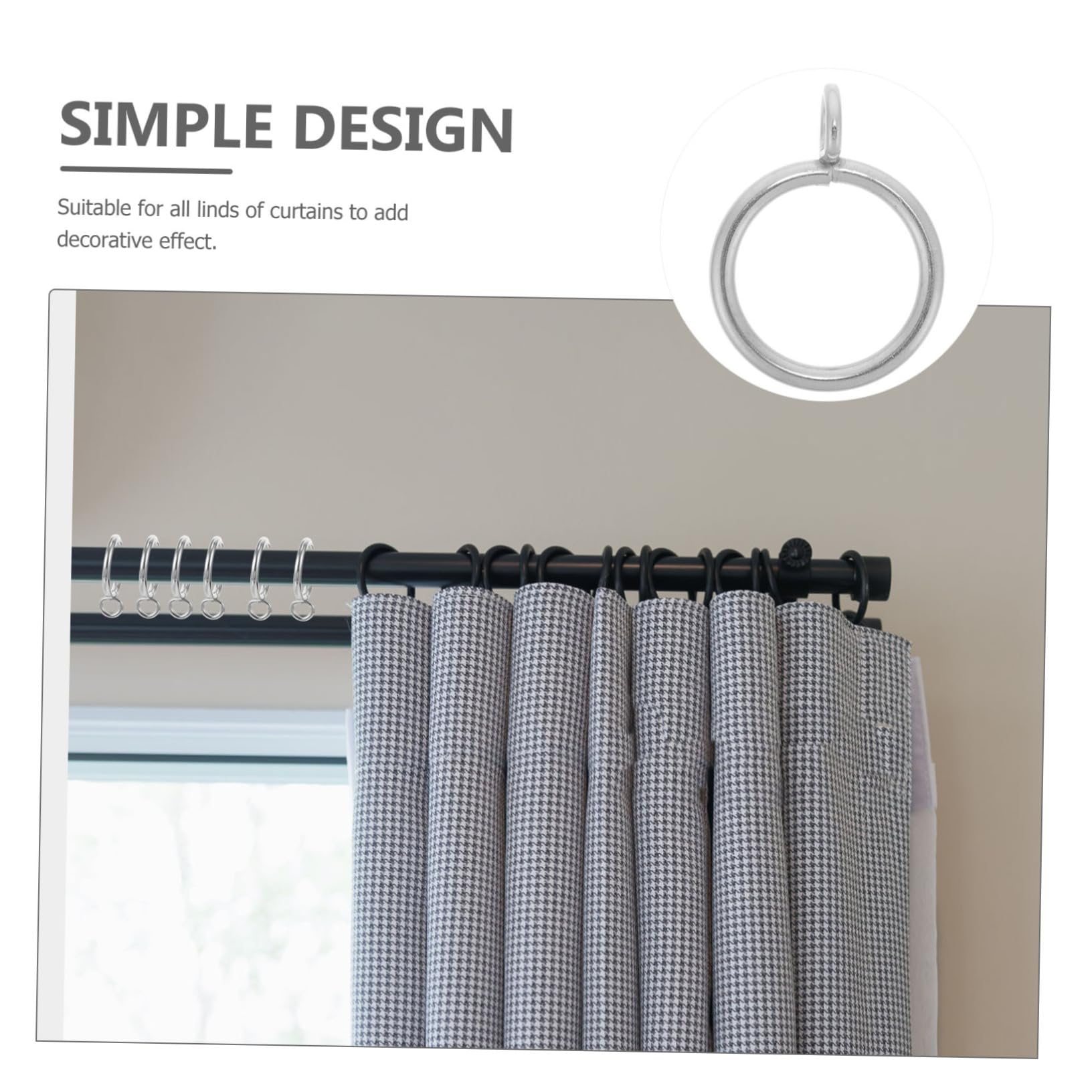 Angoily 50stücke Gardinenringe Runde Vorhangringe Für Duschvorhänge Und Fensterdekoration Einfache Installation Silbernes Design Innenmaß