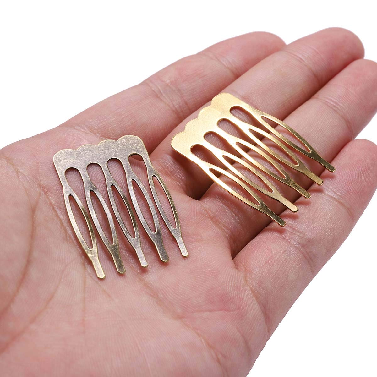 10 pieces/lot 5 Teeths Metal Hair Side Combs Clips for DIY Jewelry Finding Crafts,Hair Jewellery Fashion Accessory for Women and Girls,Wedding DIY Charm Barrettes (Antique Bronze, 27mm(1.06 inch)-5 Teeth) : Beauty & Personal Care