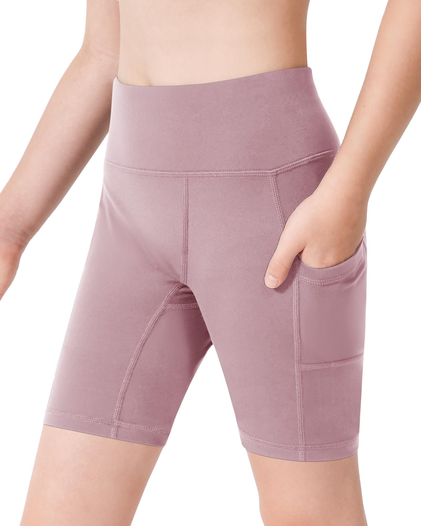 Stelle Girls 3"/4"/8" Bike Volleyball Shorts with Pockets Youth Athletic Yoga Dance Gymnastics Compression