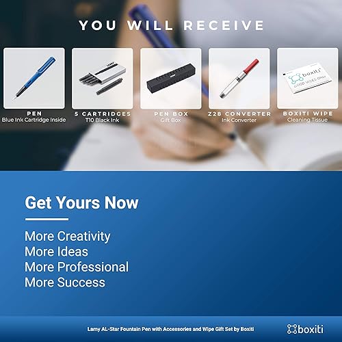 Miniatura 7 de Lamy AL- Star Pen | Azul océano | Punta mediana | 5 cartuchos de tinta negra, convertidor Z28 y toallitas