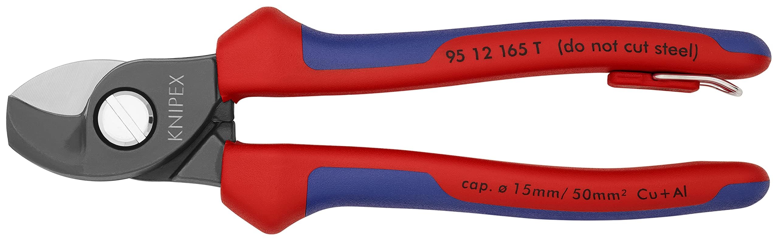 Knipex 95 12 165 T Cable Shears - Soft Grip Handles, With Insulated Tether Attachment Point For Tool Lanyards