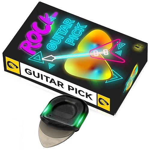 Illuminated Glowing Guitar Picks with Replaceable Battery & Case –