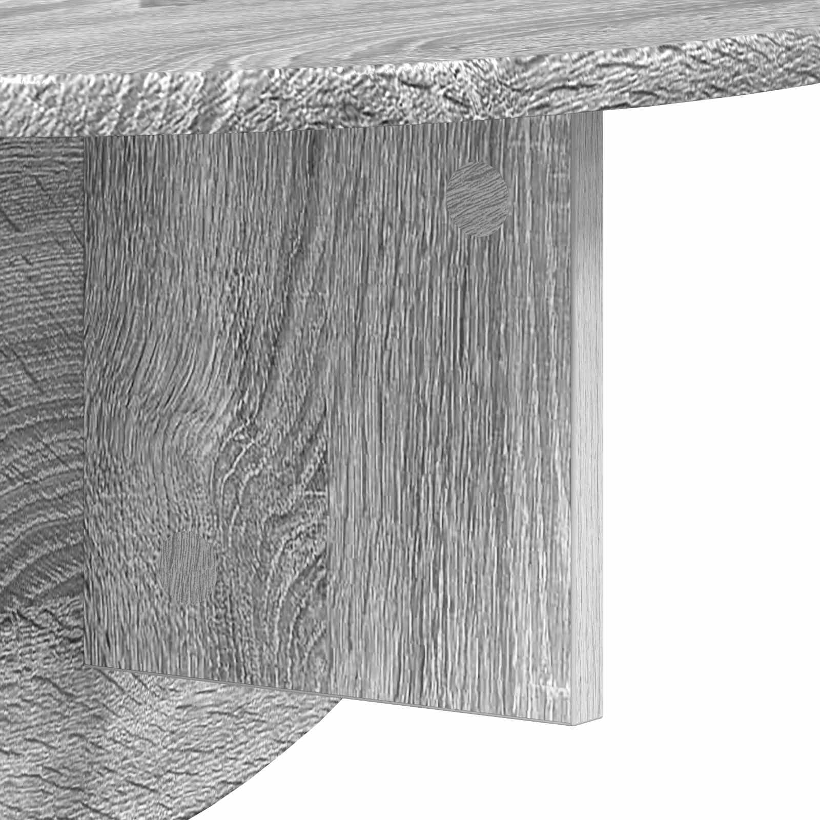 Regał ścienny Sonoma szary 48 x 24 x 24 cm, wiszący regał z materiału drewnopochodnego, montaż ścienny do salonu, sypialni, biura, uniwersalna półka ścienna