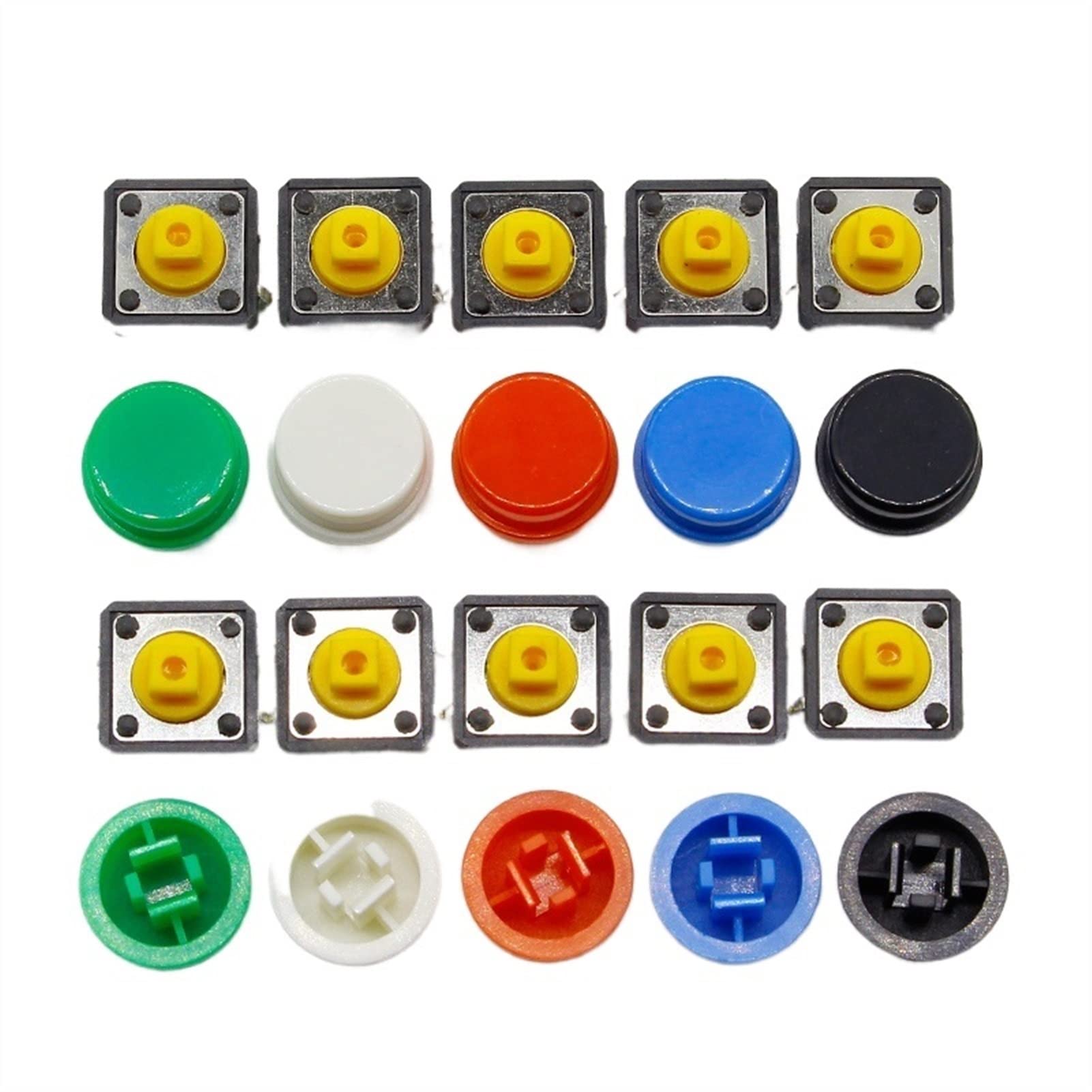JFQOWCMP Micro Switch 20PCS Tactile Push Button Switch Momentary 12 * 12 * 7.3MM Micro Switch Button +