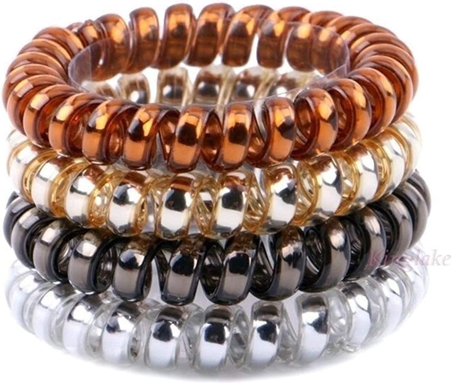 Haarspangen Haarschmuck Haargummis Haarbänder, 5er-Pack Frauen Gummiseil Elastische Haarbänder Spiralform Krawatten Kopfbedeckung Telefonkabel Linie Stirnband Schön (Color : S002) ( Color : S003 )