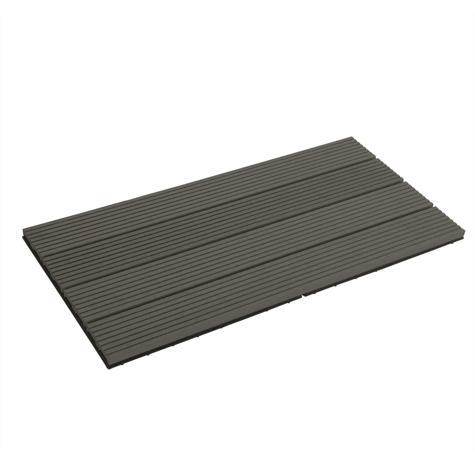 EUGAD 12 Pezzi Piastrella per Pavimento da Giardino Terrazza Pavimento ad Incastro per Casa Fai da Te Pavimentazione in WPC 30x60 cm Grigio