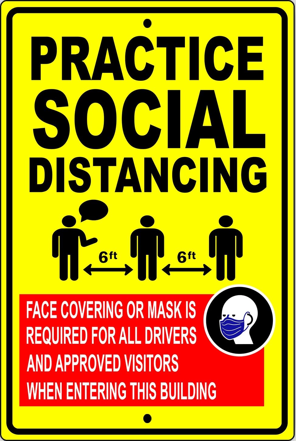 Practice Social Distancing To Follow The Safety Precaution Metal Sign