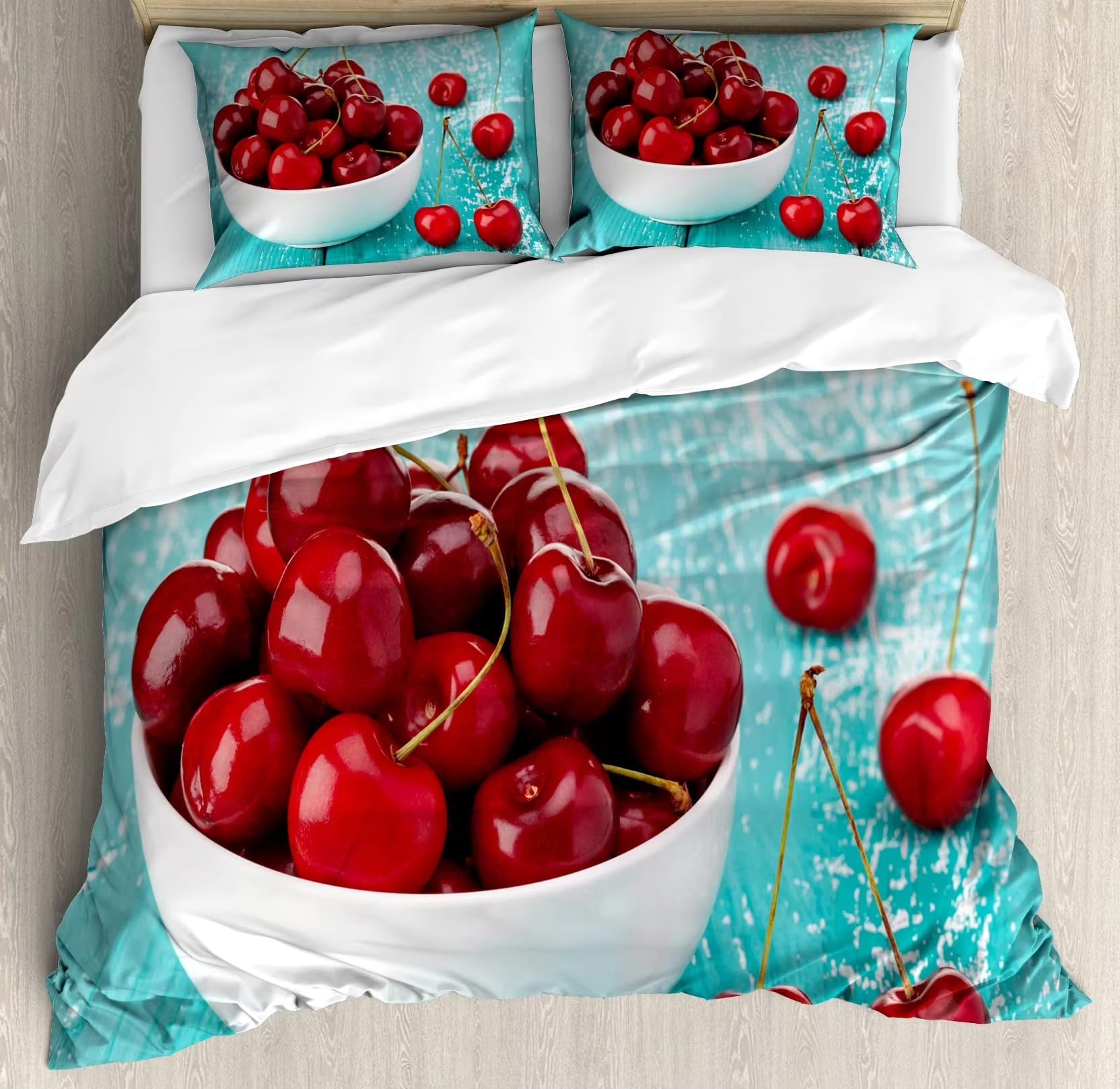 Parure de lit enfant cerise pour une chambre douce et joyeuse