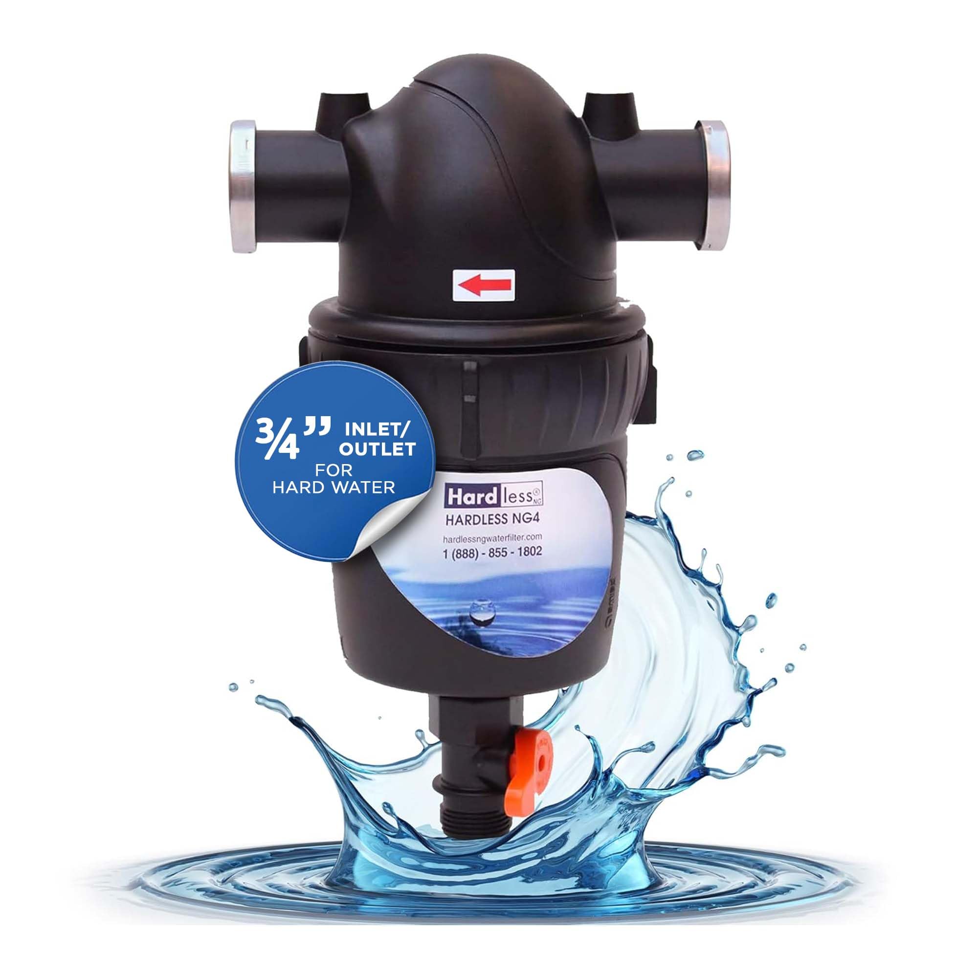 Sponsored Ad - Hardless NG4 Whole House Water Filter- Salt-Free Alternative Softening Device- Reduces Limescale, Sediment & More - Compact, Easy to Install- Comes with 3/4" Inlet/Outlet- Home Water Filtration System