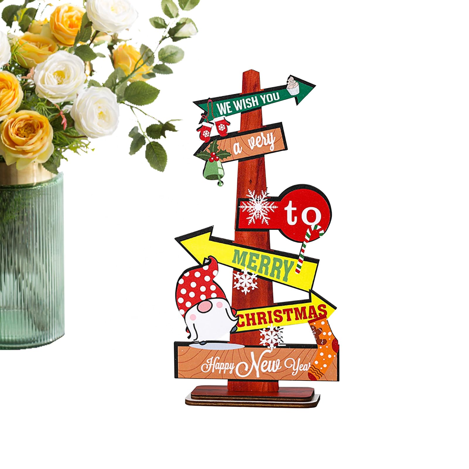 Adorno De Árbol De Navidad De Madera,Decoración Rústica para Bandeja Escalonada De Madera | Detalles Festivos para Fiestas de Temporada