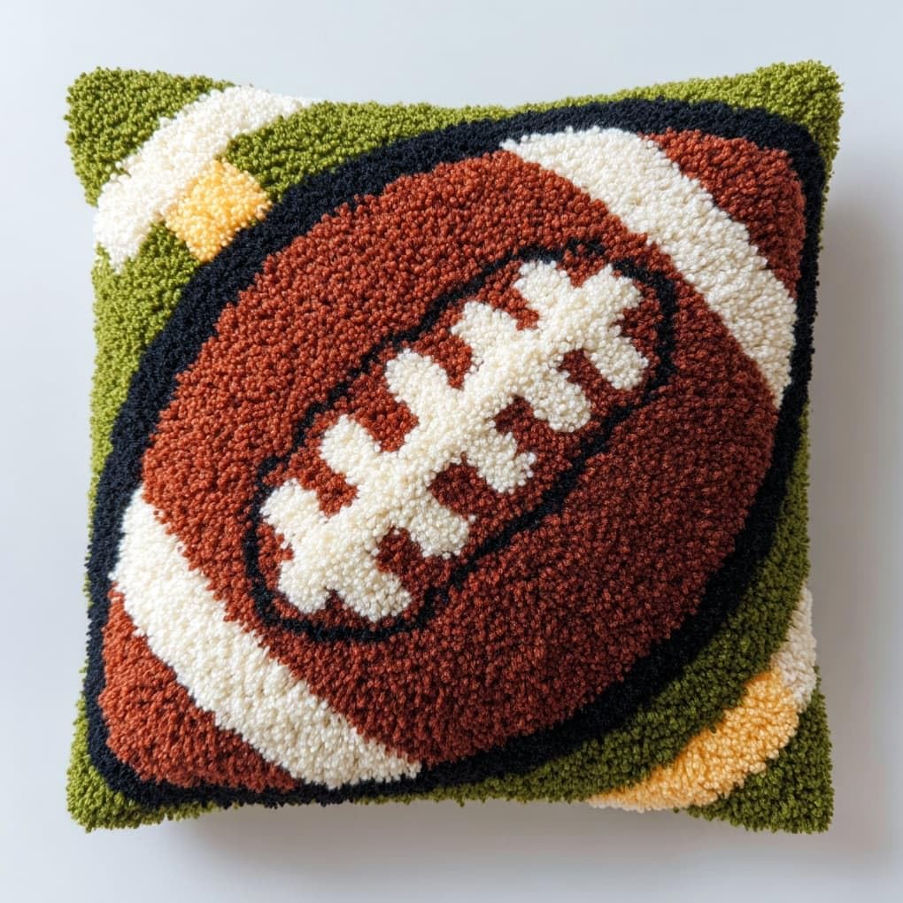 WallustrioaW Latch Hook Pillow Case Kits,Baseball