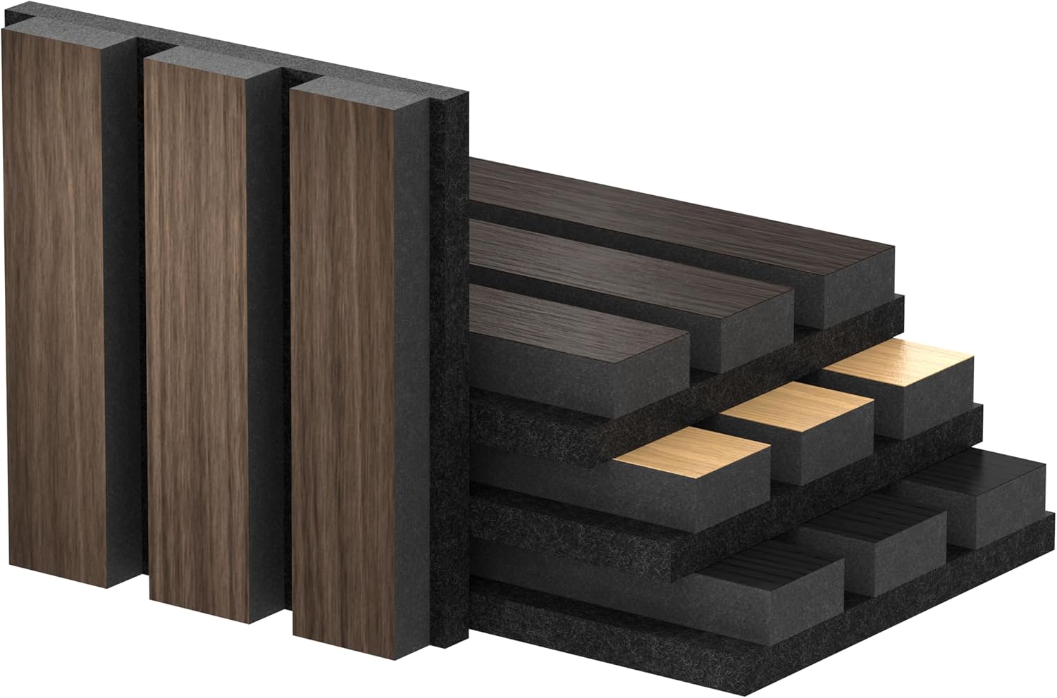 Amazon.com: Acoustic Wood Wall Panels, 4-Pack 4.9" x 3.9" Soundproof ...