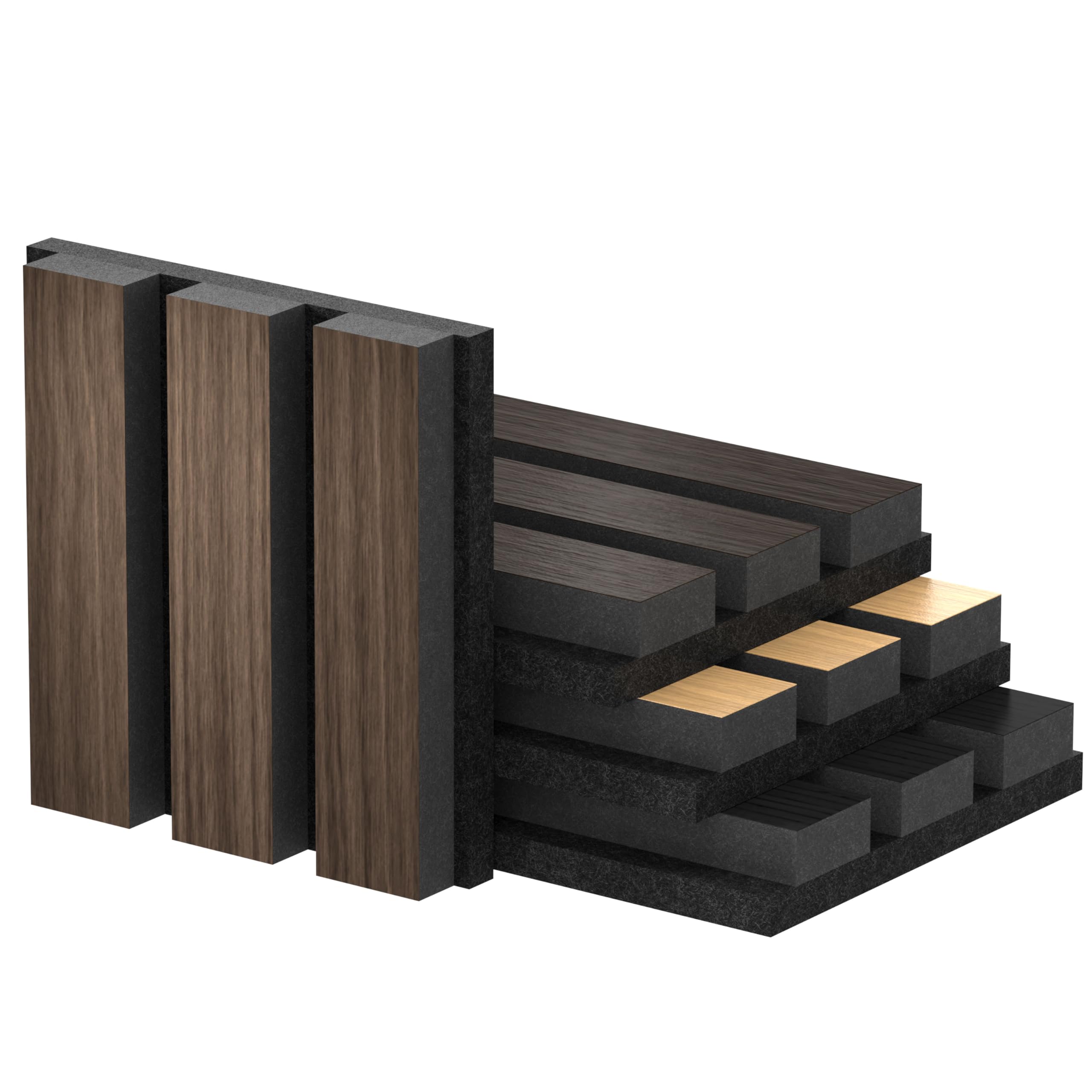 Snapklik.com : Acoustic Wood Wall Panels, 4-Pack 4.9" X 3.9" Soundproof ...