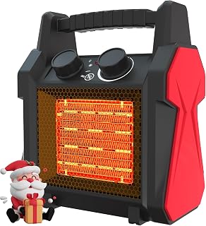 AgiiMan Outdoor Heater for Patio, 1500W Portable Electric Heater with Tip-Over & Overheat Protection, Space Heaters with 3 Heating Modes and Quiet Fan for Garage, Greenhouse, Indoor Outdoor Safe Use