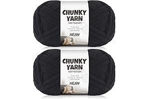 HEJIN Black Super Bulky Chenille Yarn for Kids Arts & Crafts