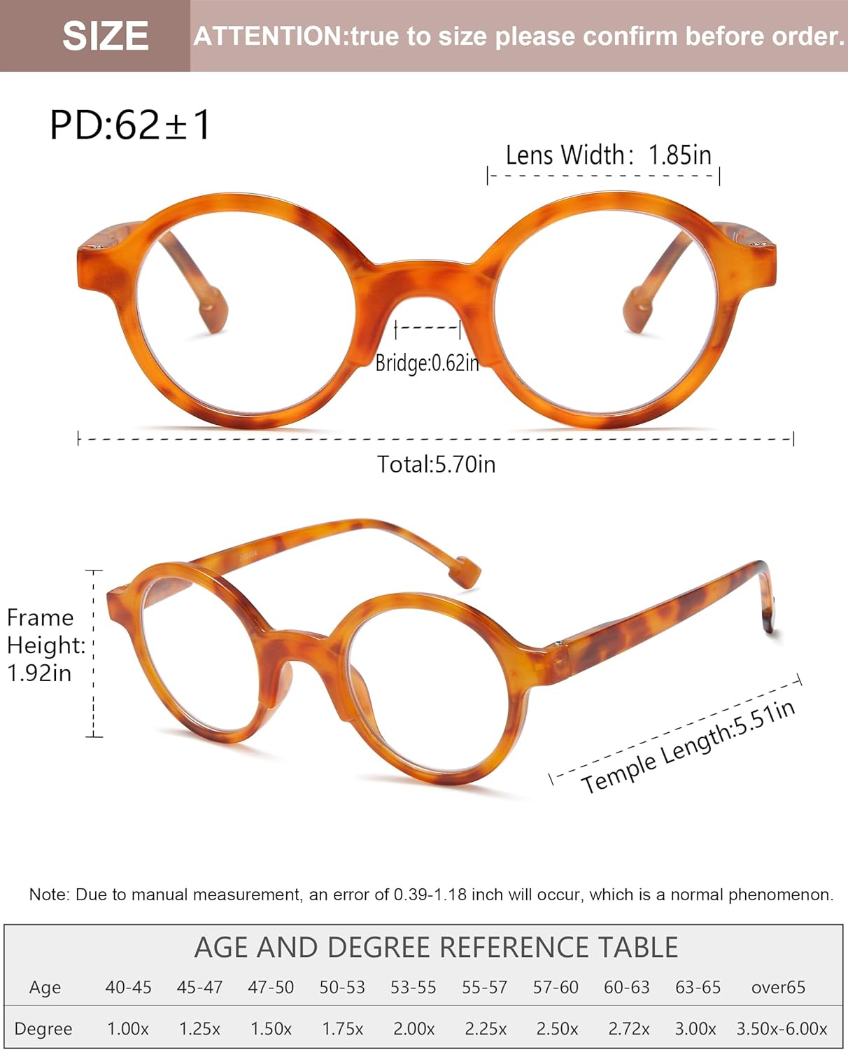 Retro Round Reading Glasses for Women/Men, 4 Pack Lightweight Blue Light Blocking Readers - Image 3