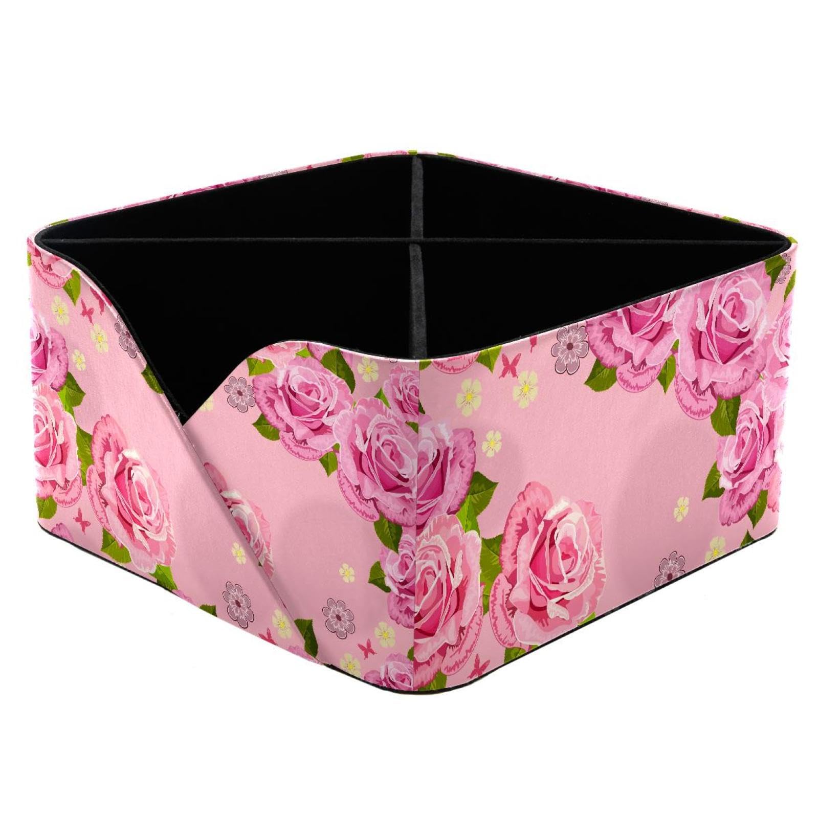 KengjuTesu Pink Blossoms Desktop Organizer Pen Holder, Rectangular Pencil Cup for Office, Study and Makeup Stations