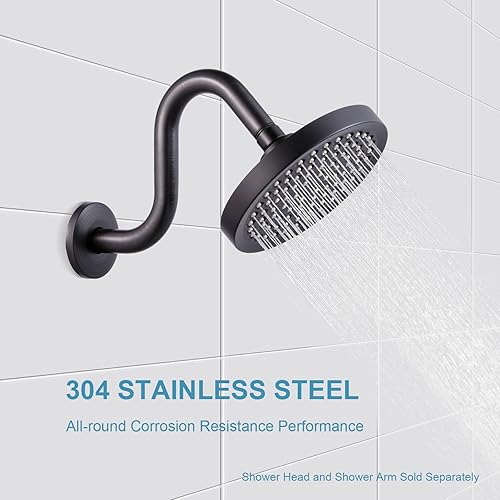 Vista 63 de OFFO Extensión de cabezal de ducha de 12 pulgadas, brazo en forma de S de bronce aceitado con brida, extensión de ducha de cuello de ganso de gran