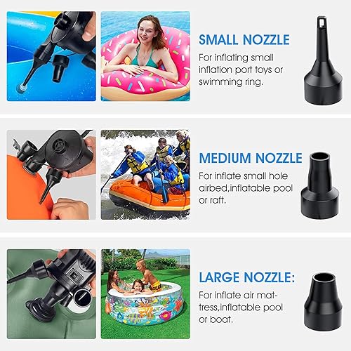 Miniatura 3 de Inflardesinflar rápido para inflables, colchones de aire, juguetes de piscina, camas de campamento, sofá, mini bomba compacta y portátil con 3