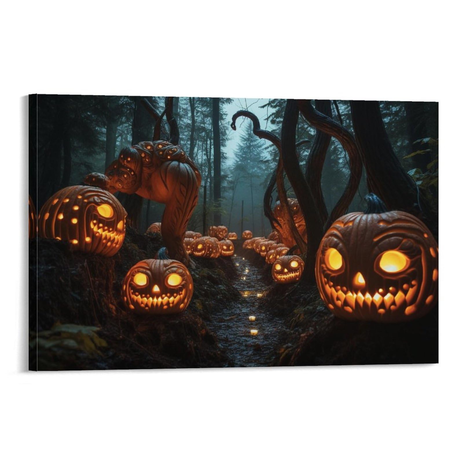 Stampe artistiche da parete fantasy, con zucca, stile contemporaneo, immagini di Halloween su tela, decorazione da parete per camera da letto, decorazioni per la casa