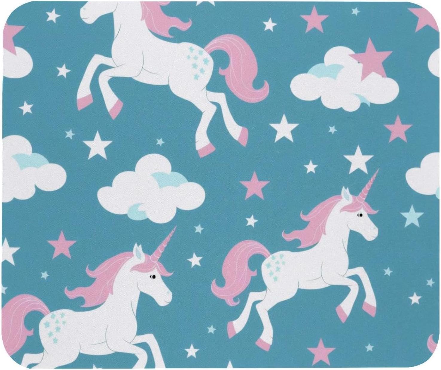 Eslifey Bequemes Mauspad, rosa Einhörner, Wolkenmuster, DesktopMauspad