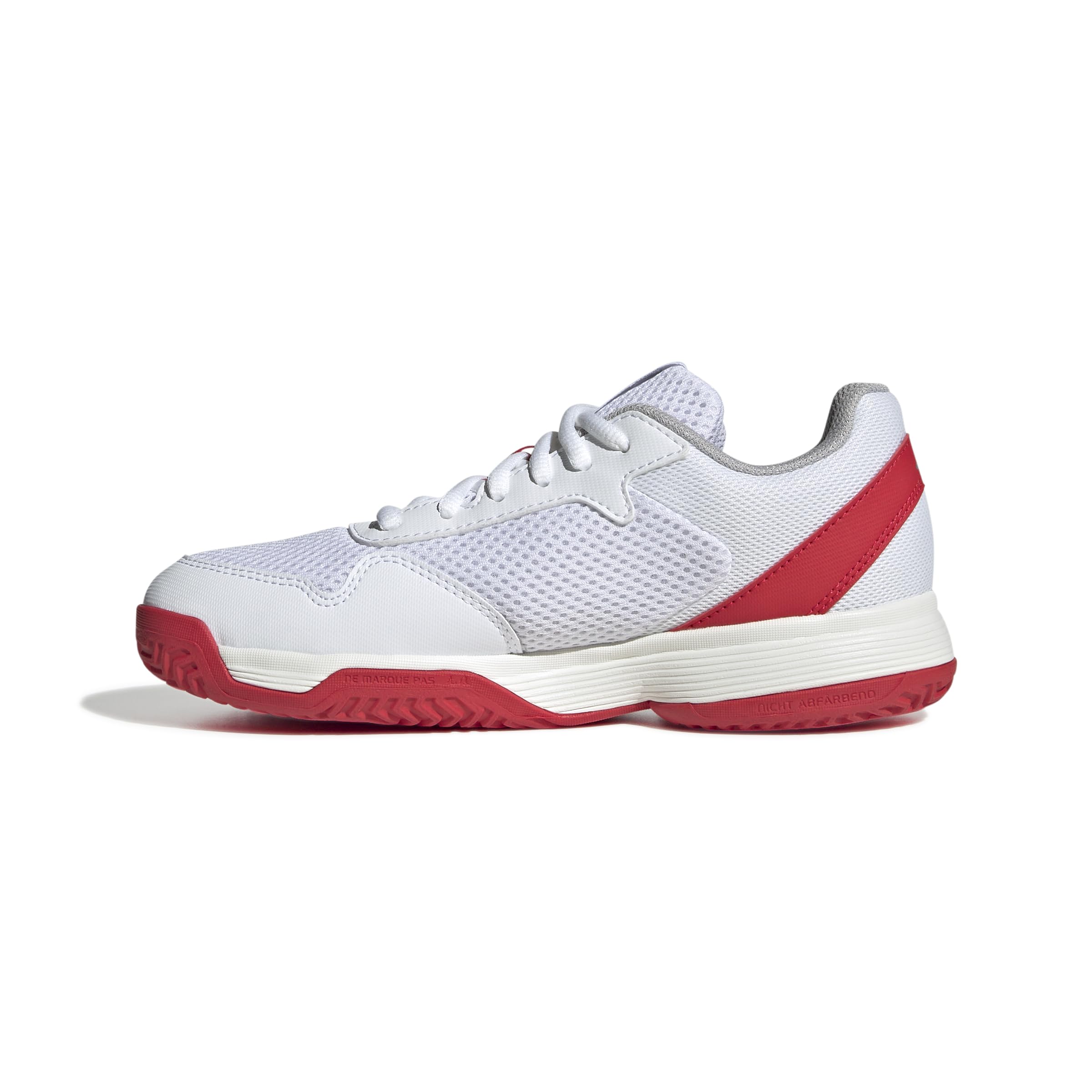 adidas Uniseks - dzieci Courtflash Kids Tennis Shoes, Cloud White/Core Black/Lucid Red, 38 EU