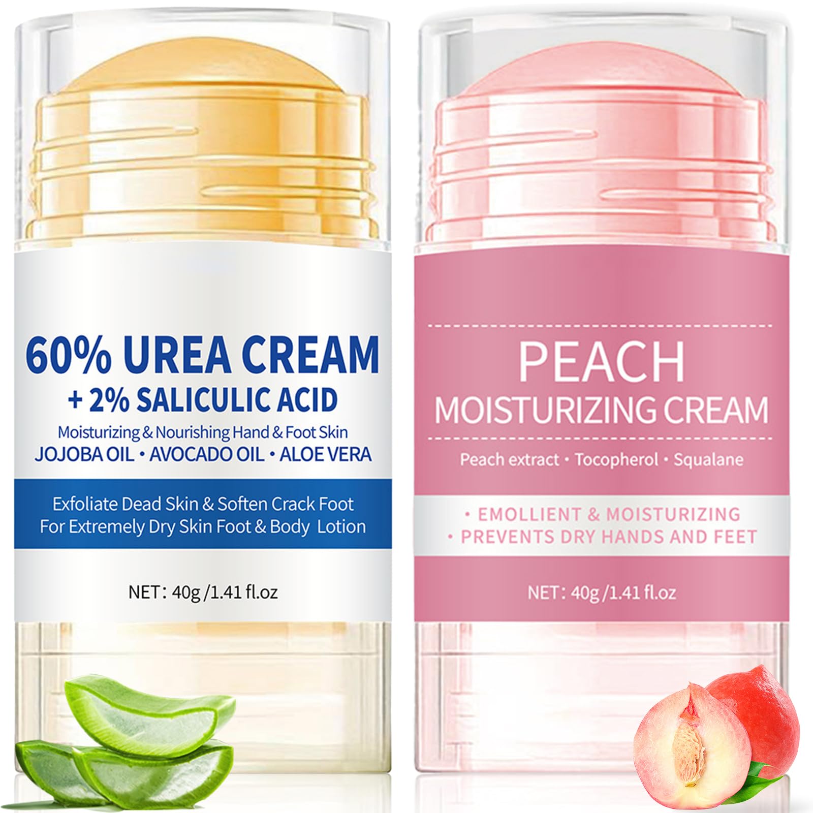 2PCS 60% Urea Foot Cream plus 2% Salicylic Acid, Hydrating Anti-Cracking