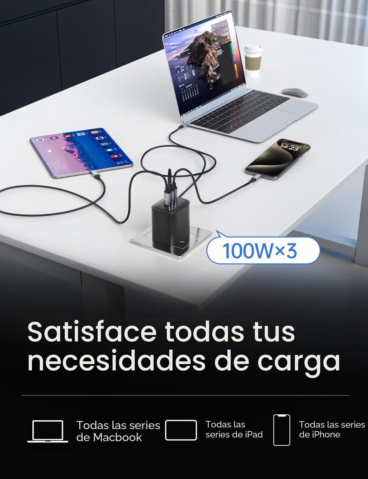 CAKOBLE [2 Pack 100W Cable USB C Carga Rapida 5m, USB 3.1 Gen2 10 Gbps Transmisión,5K/4K@60Hz Cable USB C a USBC pertain i-Phone 15 Pro/Max,SSD,Portátiles,Monitor,Hub USB-C