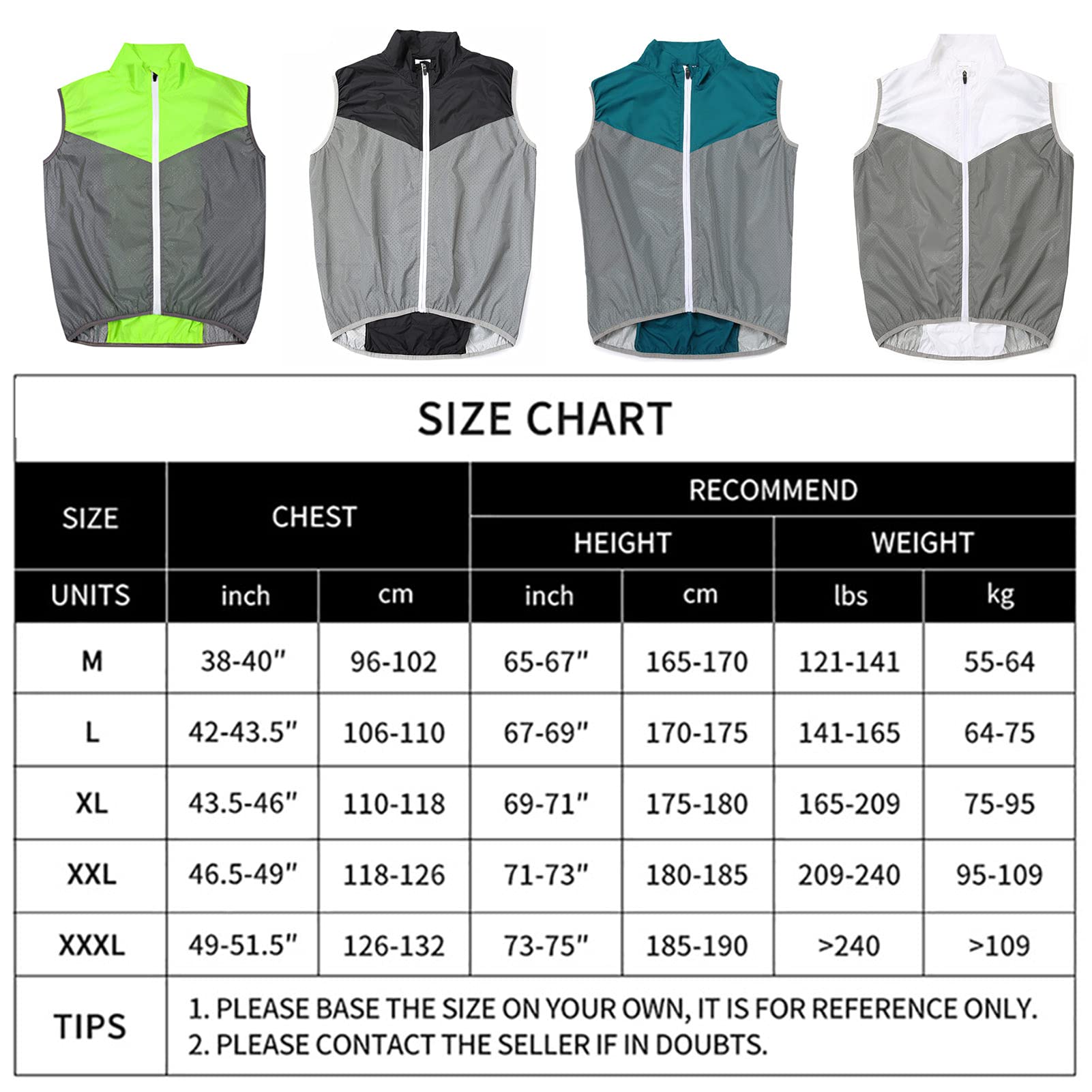 KAISUN Chaleco de Ciclismo Sin Mangas para Hombres y Mujeres Transpirable Reflectante Ciclismo Chaqueta para Correr Deportes Al Aire Libre (M,Blanco)