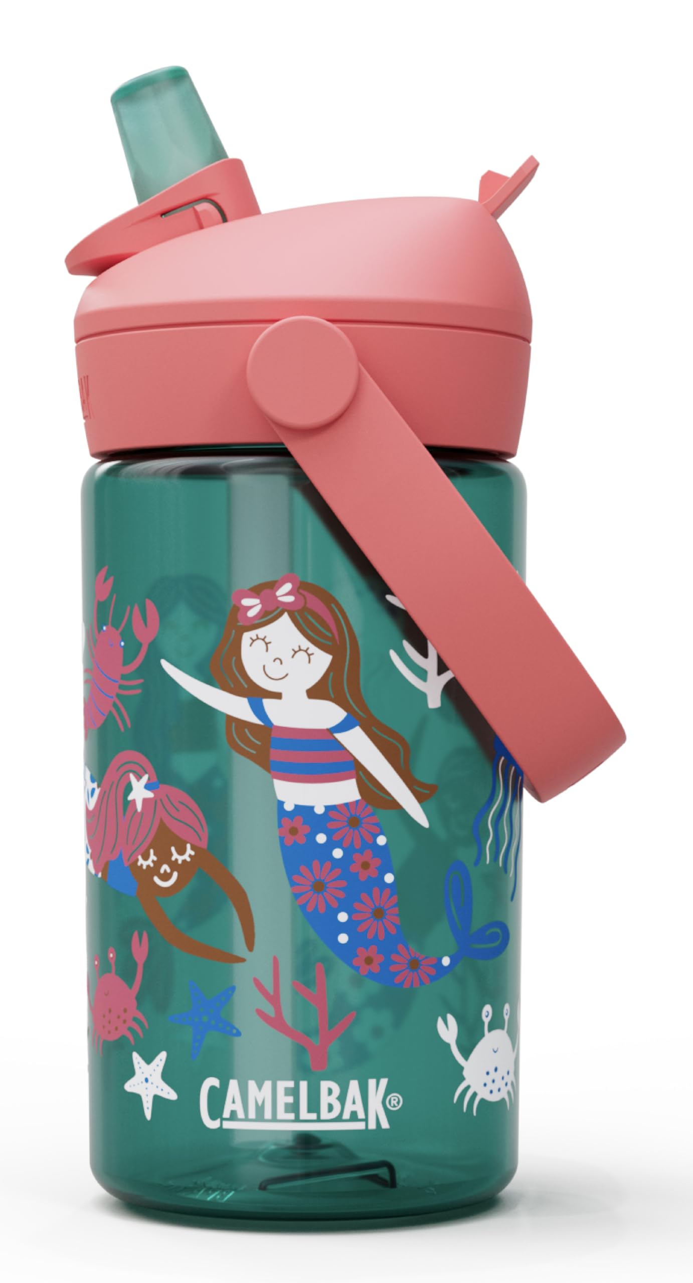 CamelBak Thrive Flip Straw Kids 415 ml – bouteille de sport – étanche – taille adaptée aux enfants – bouchon facile à boire – idéal pour les déplacements – Mermaid Friends, taille: OS