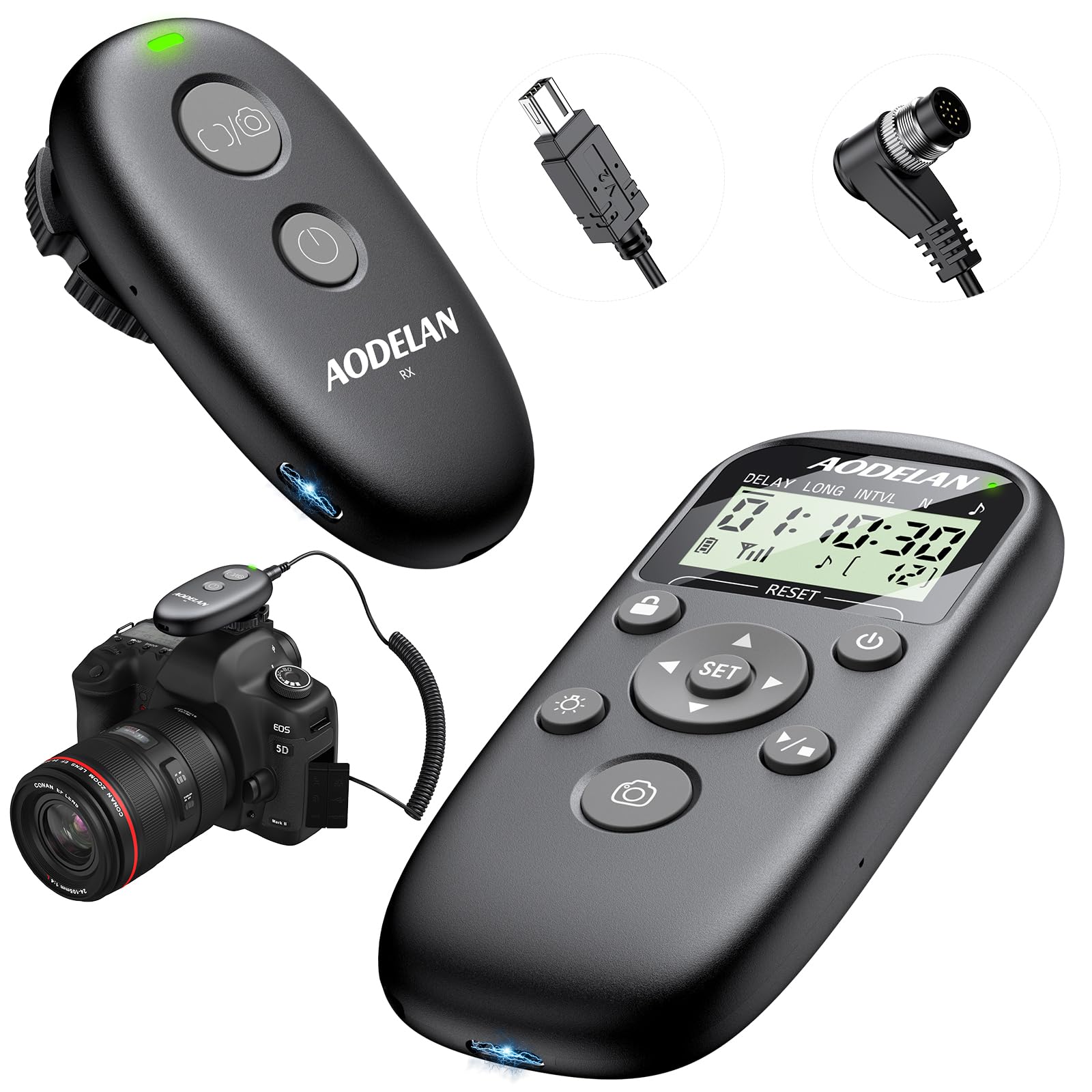 Aodelan Wireless Intervalltimer Fernauslöser für Nikon, Wiederaufladbar Funkauslöser für Nikon Z9/Z8/Z6 III/Z7 II/Z6 II/Z5/Z7/Z6/D850/D780/D750/D6; für Zeitraffer, Langzeitbelichtung & strofotografie