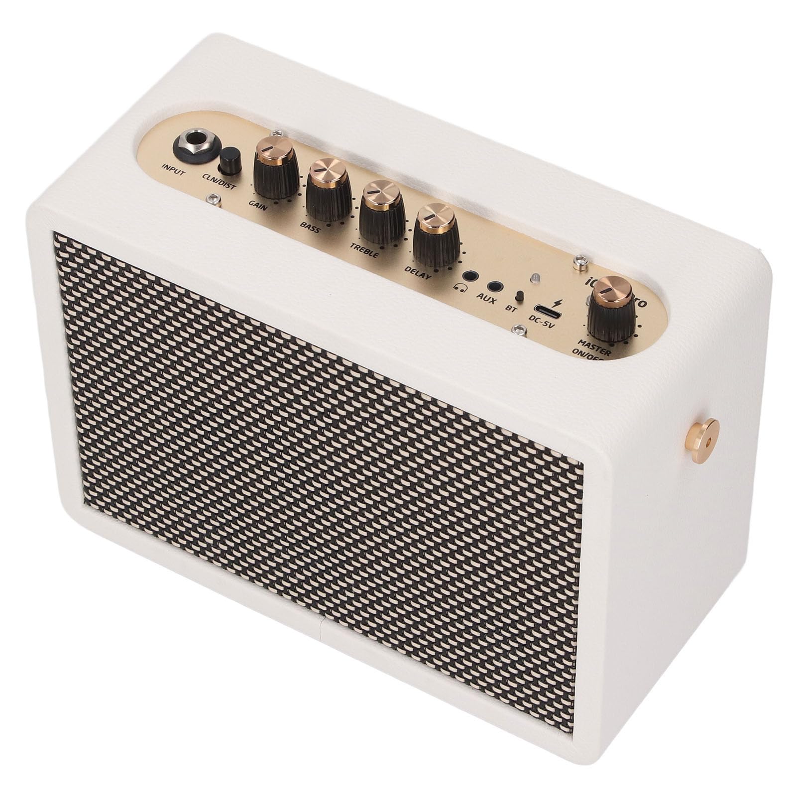 Kadimendium Piccolo Amplificatore per Chitarra Elettrica Portatile a Doppio Canale da 10 W per Chitarristi in Legno di Faggio