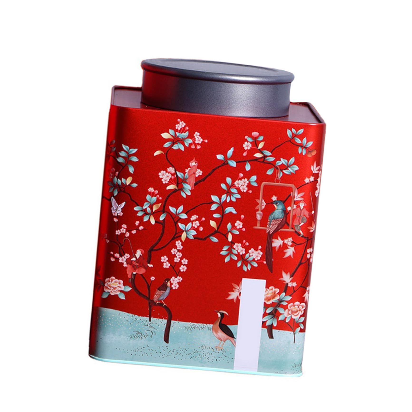 Healvian Caja para Envolver Té de Hojalata Roja, 1 Juego con Bolsa
