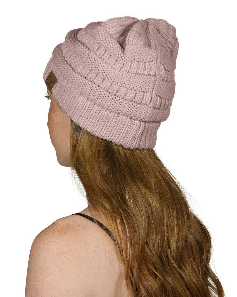 C.C Trendy Warm Chunky Soft Stretch Cable Knit Beanie Skully, Winter Mint, One Size — view 52