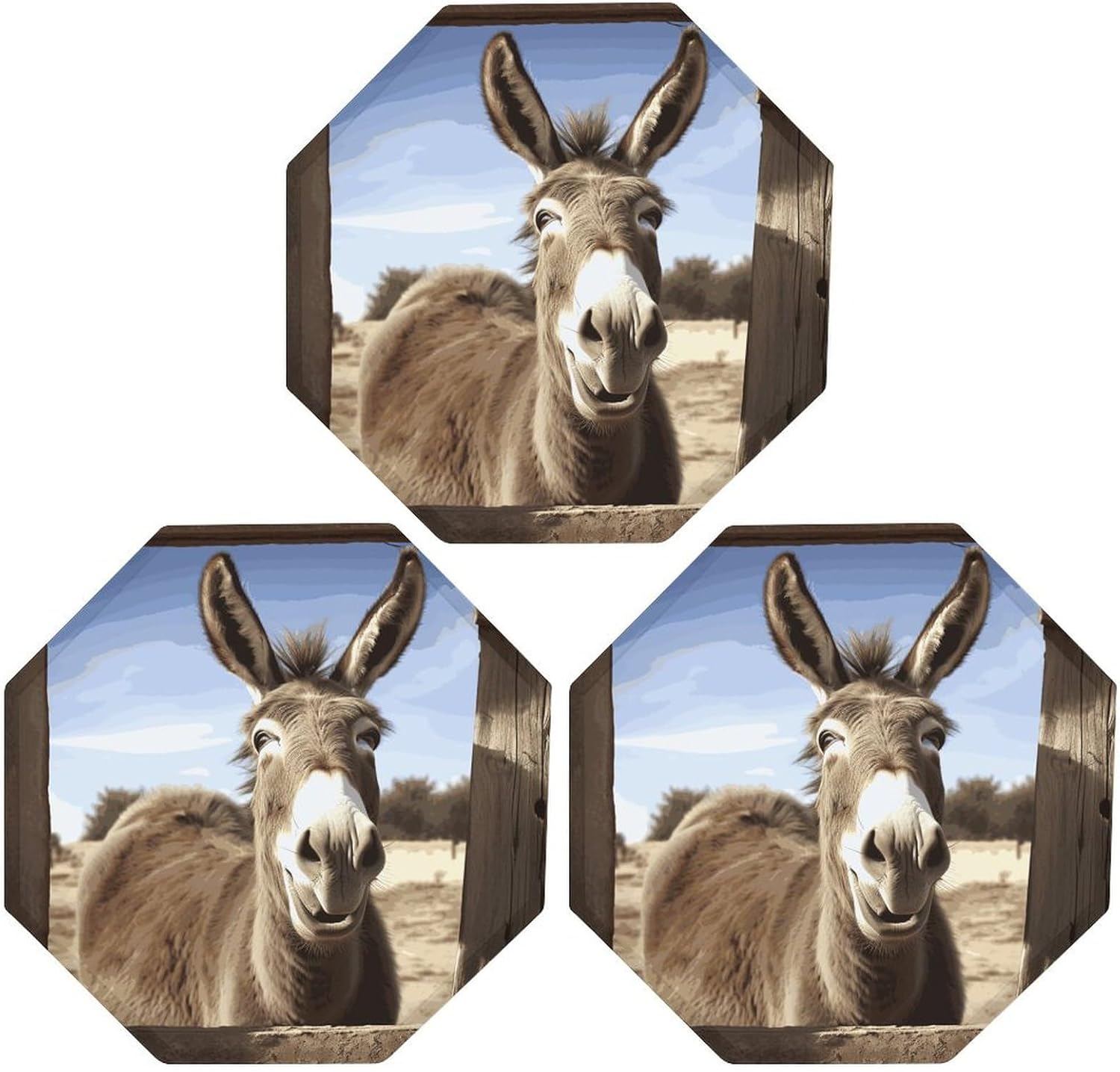 Ctagon Metal Sign for Home, Modern Display Plate for Kitchen, Funny Donkey Plates Accent Hanging Wall Decorations 3PCS for Living Room, Bedroom, Hallway, Hotel