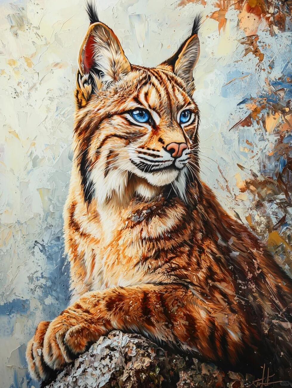 Henypt Pre Printed Cross Stitch Kit Fantasy Animals DIY Needlepoint Set for Beginners The Elderly with Accessories Home Wall Art 14CT 40x50cm