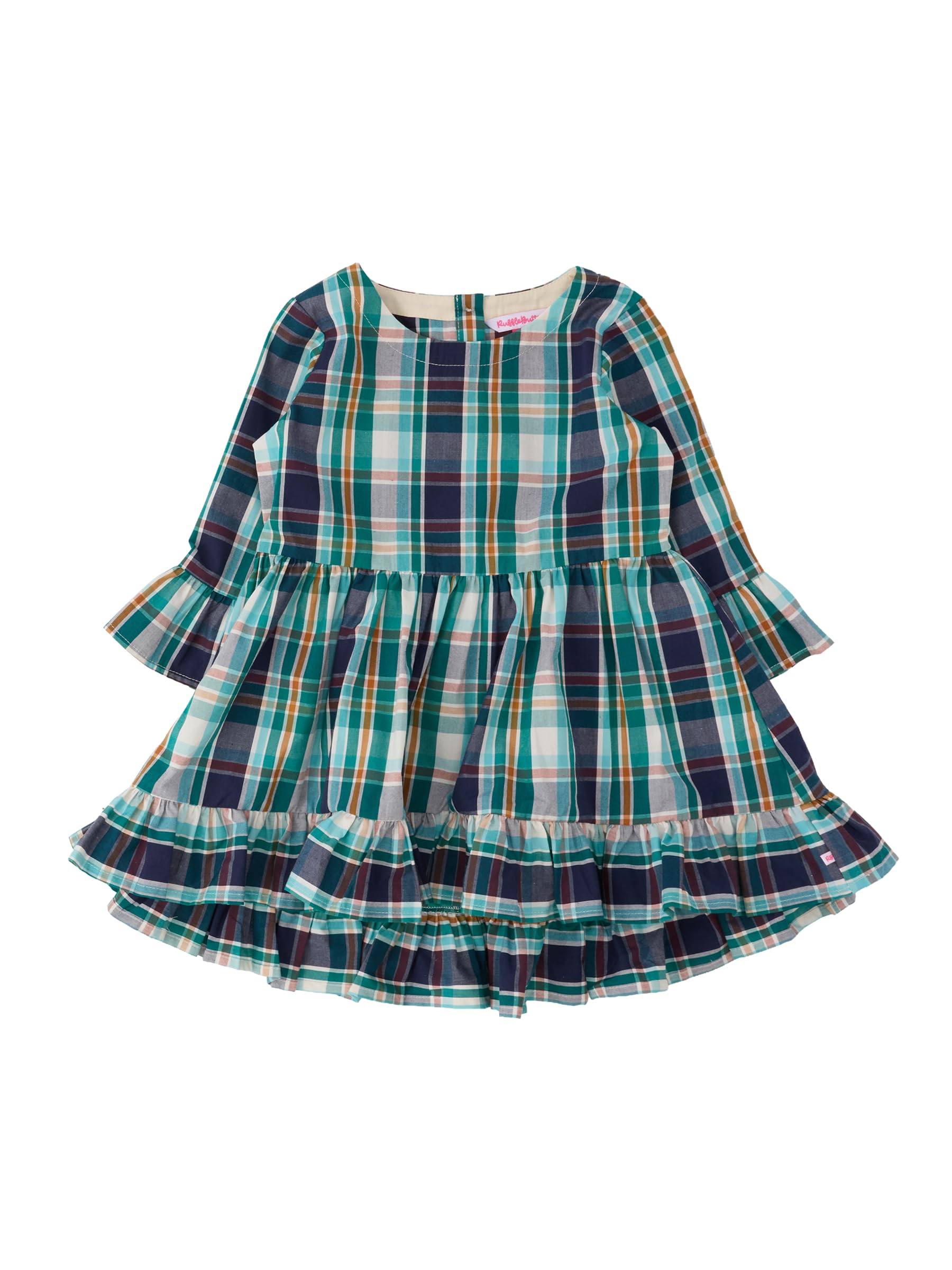 RuffleButts Girls High Low Tunic - Long Sleeve Ruffle Tunic Top