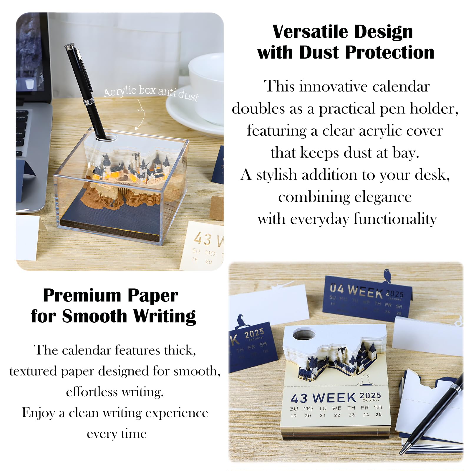 Calendrier De Bureau Créatif 3D, Calendrier Hebdomadaire De