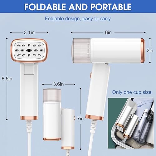 Miniatura 5 de Vaporizador de viaje para ropa de pie, mini máquina portátil de plancha, ropa, cortinas, chinches de cama, removedor de arrugas de tela de tamaño