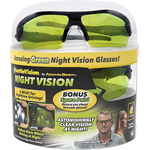 BattleVision Storm Glare-Reduction Glass by BulbHead,All Weather Conditions Day/Night,Optimize Light&Block Blue Rays,2 Pairs