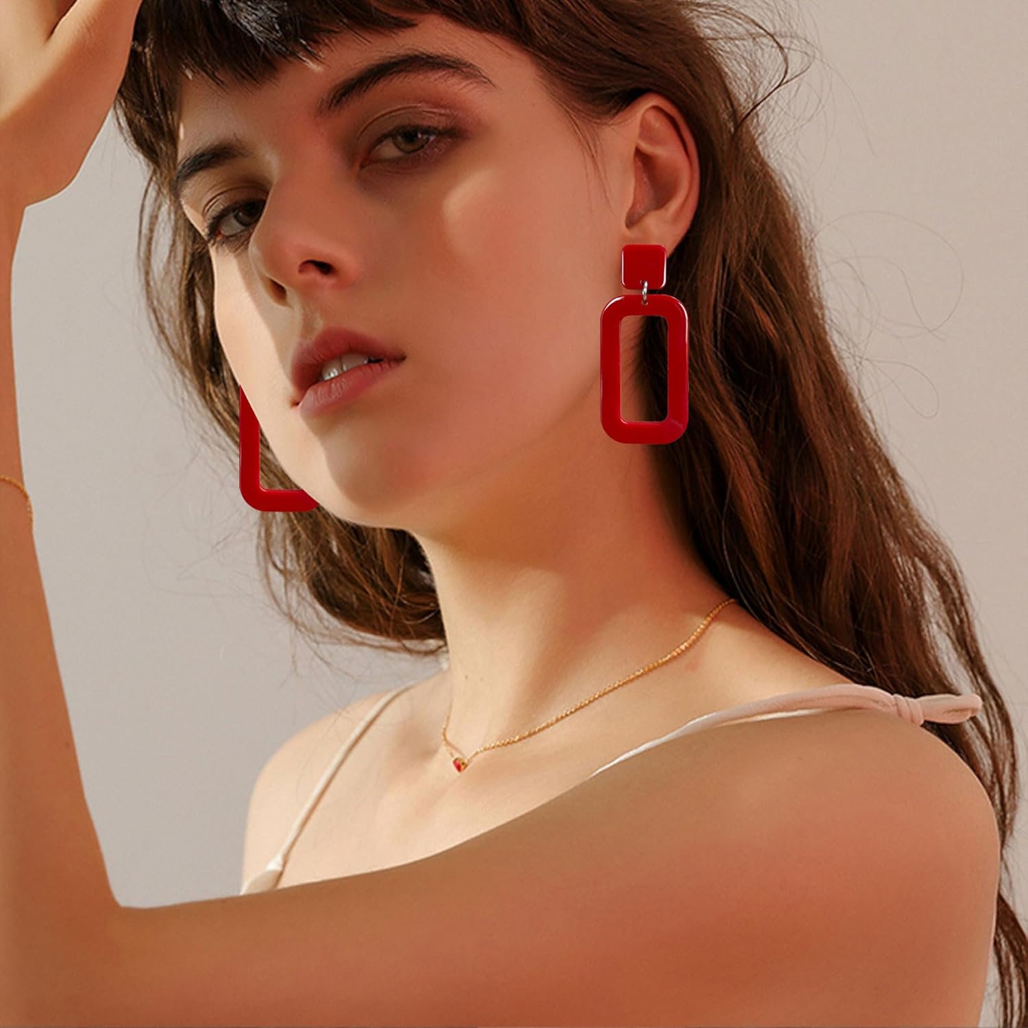 Retro Acrylic Geometric Square Earring for Women Multicolor Acrylic Neon Earring 70s 80s Party Costume Statement Jewelry Accessory - Image 4