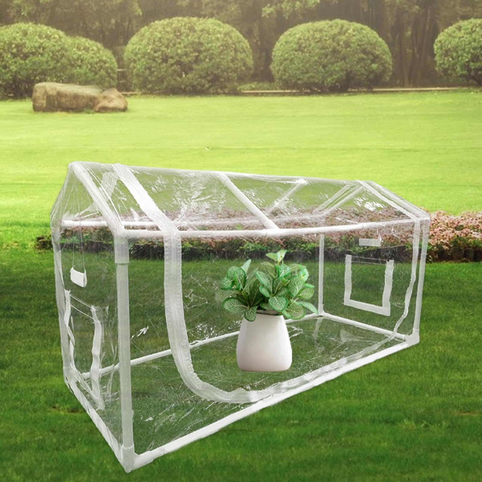 Piccola Serra Capanno Di Protezione Antigelo Trasparente Con Finestra | Tenda Per Fiori Con Cerniera Per La Coltivazione E Il Giardinaggio Invernali In Casa Con Vasi In Terrazzo E Cortile