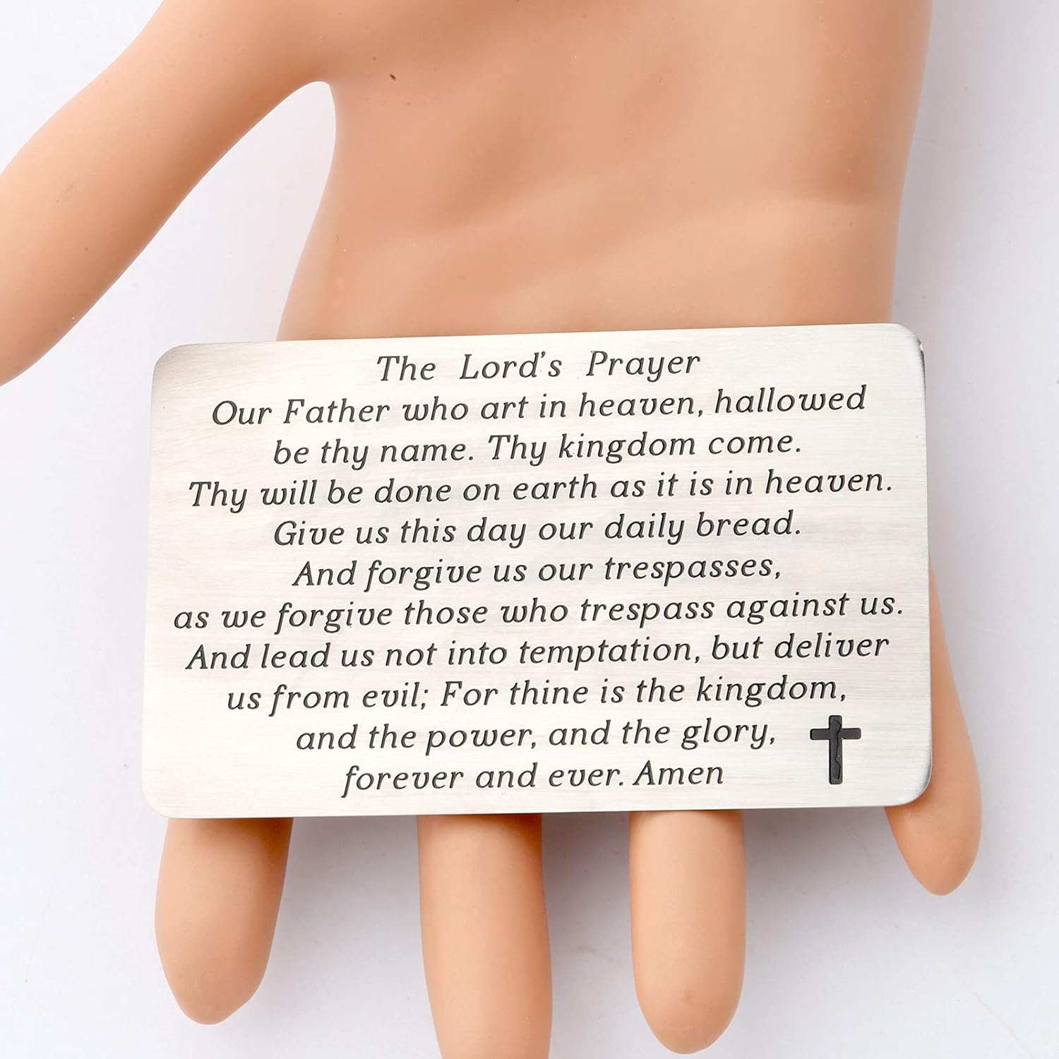 WUSUANED The Lord's Prayer Wallet Card Bible Verse Jewelry Our Father Who Art in Heaven Jewelry Religious Gift For Christian Believer - Image 2