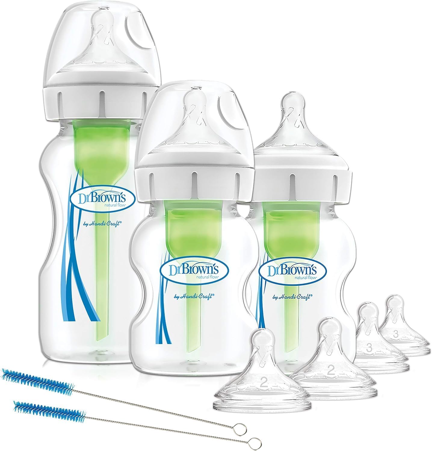 Natural Flow Anti-Colic Options+ Wide-Neck Baby Bottle, Starter Kit