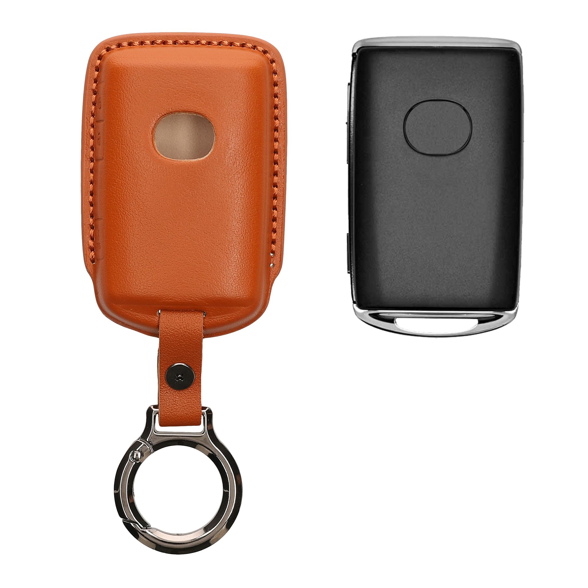 Coque Clé Voiture En Cuir Véritable Pour Mazda – Modèle 3 Boutons, Compatible CX-30, CX-60, MX-30… | Rose Ancien, Avec Porte-clés