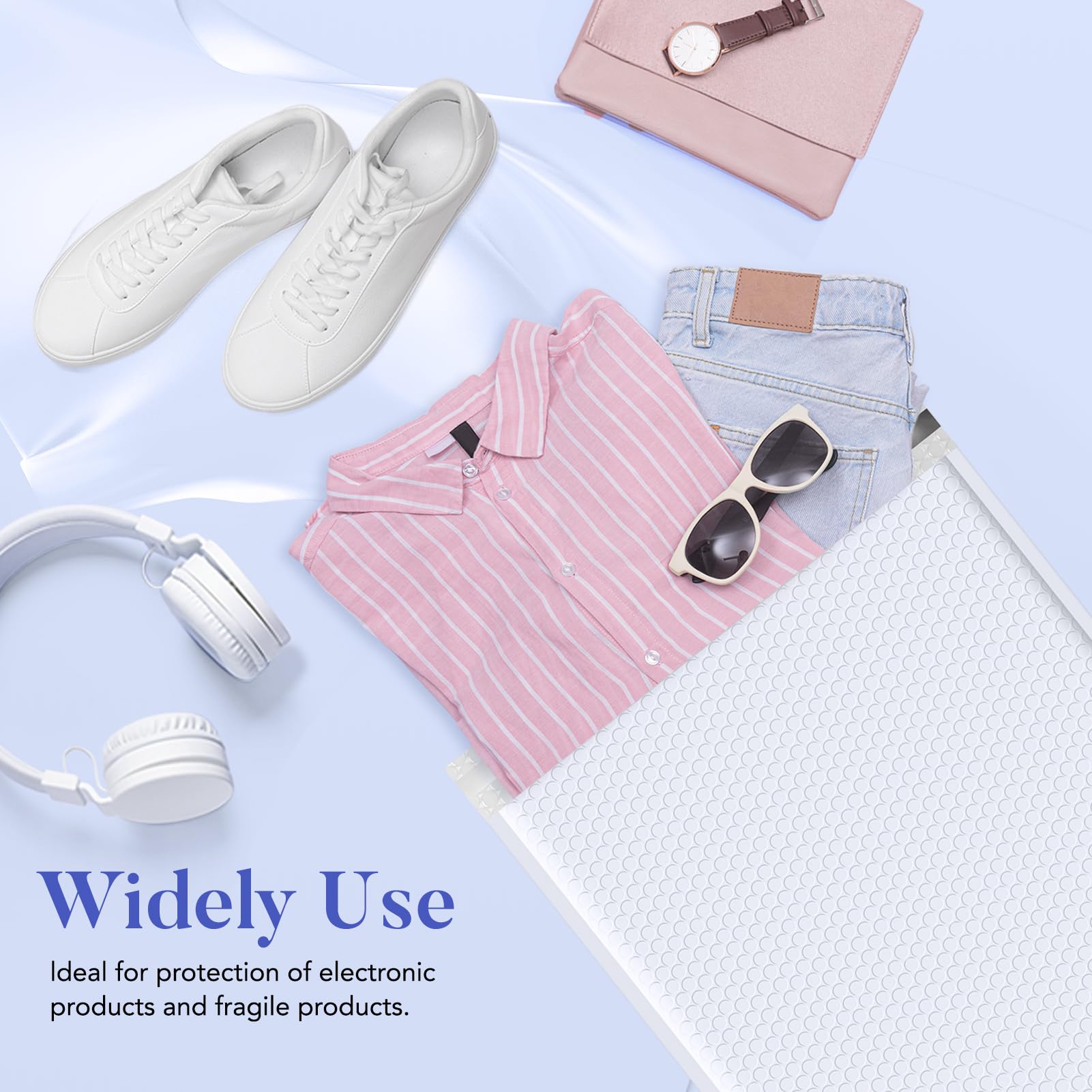 Fuxury Extra große Luftpolster-Versandtaschen, 37,7 x 48,3 cm, Weiß, versiegelt, wasserdicht, #7, gepolsterte Umschläge, blickdicht, Polsterumschläge für den Versand von Kleidung, Büchern, 15 Stück