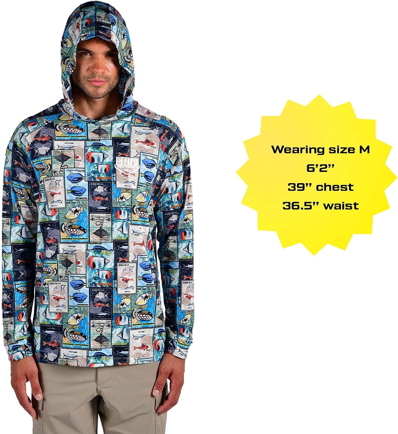Stafu Pro Men’s Excellent UPF Sun Hoodie | Lightweight Long Sleeve Quick Dry Shirt for Fishing & Outdoors I Quick Dry Top